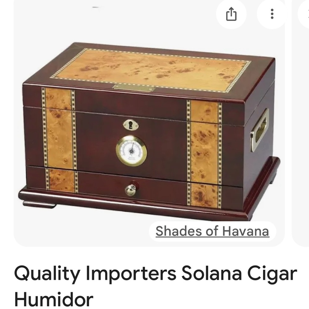 Rosewood Solana Cigar Humidor Spanish Cedar Interior